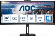 MONITOR AOC CU34V5CW/BK 34 inch, Panel Type: VA, Backlight: WLED, Resolution: 3440x1440, Aspect Ratio: 21:9,  Refresh Rate:100Hz, Response time GtG: 4ms, Brightness: 300 cd/m², Contrast (static): 3000:1, Contrast (dynamic): 20M:1, Viewing angle: 178º(R/L), 178º(U/D), Colours: 16.7M, 5Wx2 speakers_2