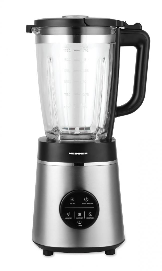 Blender de masa Heinner Bette Noir HBL-D1400SS, panou de comanda tactil, capacitate vas de sticla: 1,75 L, control continuu al vitezei, functii multiple: smoothie, zdrobire gheata, Pulse, Autocuratare, extractie, sistem de blocare dublu, lame din otel inoxidabil, carcasa din inox, nivel de zgomot_2