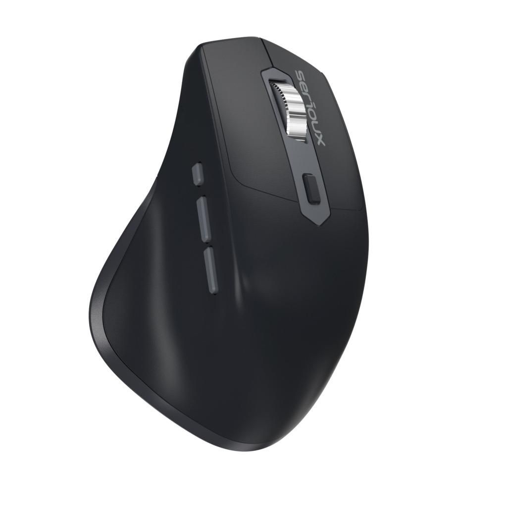 Mouse Serioux Apex 166 Wireless, Negru, senzor: Optic, DPI: 800/ 1200/ 1600/ 2400, conexiune: Dongle USB 2,4 GHz, banda de frecventa: 2,4 GHz, click silentios, design ergonomic, baterie integrată litiu de 500 mAh, cerințe OS: Win, Mac, Vista_4