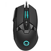 LORGAR Stricter 579, gaming mouse, 9 programmable buttons, Pixart PMW3336 sensor, DPI up to 12 000, 50 million clicks buttons lifespan, 2 switches, built-in display, 1.8m USB soft silicone cable, Matt UV coating with glossy parts and RGB lights with 4 LED flowing modes, size: 131*72*41mm, 0.127kg, black_1