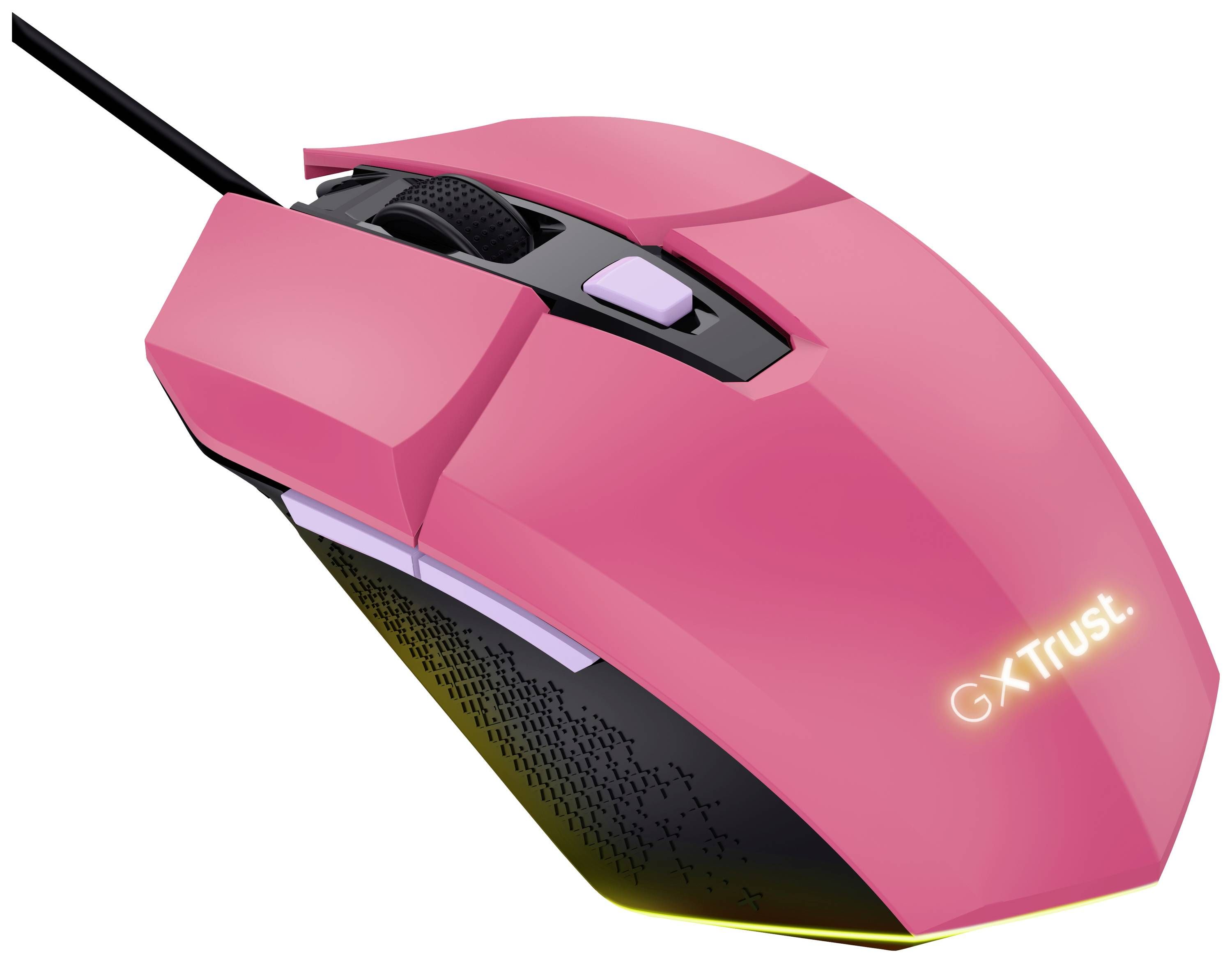 Mouse Trust GXT110W Felox cu fir, interfata USB 2.0, rezolutie maxima 6400 DPI, 6 butoane, roz_2