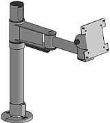 Pole with VESA mount on angled connection joint 75/100 Pole Mount - BLACK_1