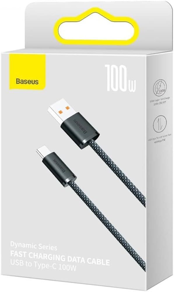 CABLU alimentare si date Baseus, Dynamic Fast Charging Data Cable pt. smartphone, USB (T) la USB Type-C (T), 100W, braided, 1m, gri, 