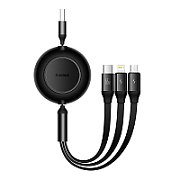 CABLU alimentare si date Baseus, Fast Charging Data Cable pt. smartphone, USB la USB-C / Lightning / Micro, 66W/2A, 480Mbps, negru 