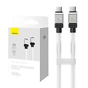 CABLU alimentare si date Baseus, Fast Charging Data Cable pt. smartphone, USB Type-C (T) la USB Type-C (T),  E-marker, 100W, 1m, alb, 