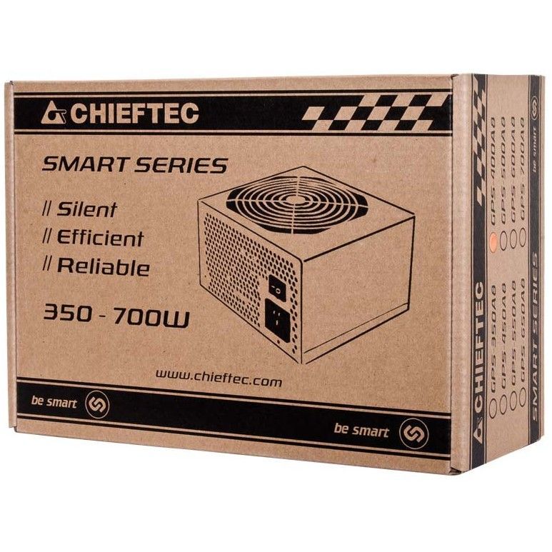 SURSA CHIEFTEC 700W (real), Smart series, fan 12cm, eficienta &gt;85%, 1x CPU 4+4, 2x PCI-E (6+2), 6x SATA 