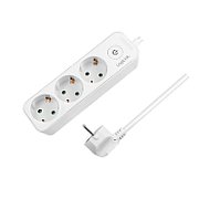 PRELUNGITOR LOGILINK, Schuko x 3, cablu 3G 1.5mm2, 230 V/16 A, 50 Hz, max. 3600 W, buton intrerupator iluminat, IP20, 1.5m, alb 