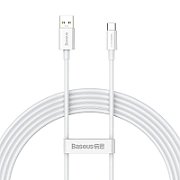 CABLU alimentare si date Baseus Superior SUPERVOOC, Fast Charging Data Cable pt. smartphone, USB la USB Type-C, 65W, 2m, alb 