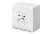 CAT 6 wall outlet, shielded, 2x RJ45 8P8C, LSA, pure white, surface mount_1