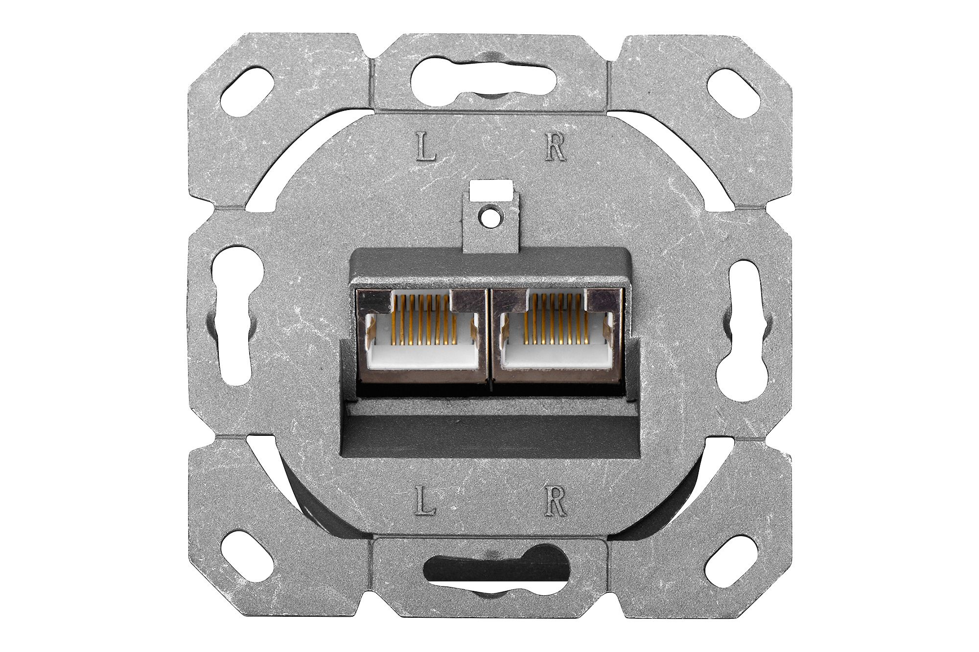 CAT 6 wall outlet, shielded, 2x RJ45 8P8C, LSA, pure white, surface mount_5