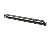 CAT 5e patch panel, unshielded, 24-port RJ45, 8P8C, LSA, 1U, rack mount, black, 482x44x109_1