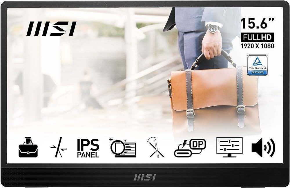 MSI PRO MP161 E2 15.6inch IPS FHD 60Hz 4ms HDMI 2xUSB Type C 2 Speaker Gray 2Y_3