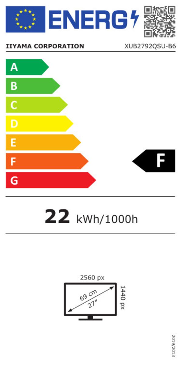 IIYAMA Monitor LED XUB2792QSU-B6 27” WQHD IPS 2560 x 1440 @100Hz 250 cd/m² 1300:1 0.4ms MPRT HDMI DP 4xUSB 3.2 Full Ergonomic_6