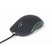 MOUSE GEMBIRD, PC sau NB, cu fir, USB, optic, 2400 dpi, butoane/scroll 6/1, scroll cu iluminare, negru, 