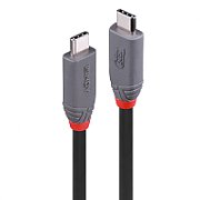 Cablu Lindy 0.8m USB 4 Type C 40Gbps Anthra line, rezolutie maxima suportata 3840x2160@60Hz, 7680x4320@60Hz , latime de banda suportata 40Gbps, gri_1