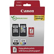 Canon pachet cartuse cearneala PG-510/CL-511 Photo value pack, capacitate negru: 9ml, Color: 9ml, Compatibil cu: PIXMA iP2700, PIXMA iP2702, PIXMA MP230, PIXMA MP240, PIXMA MP250, PIXMA MP252, PIXMA MP260, PIXMA MP270, PIXMA MP272, PIXMA MP280, PIXMA MP282, PIXMA MP480, PIXMA MP490, PIXMA MP492_1