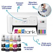 Multifunctional inkjet color Epson EcoTank CISS L3286,culoare alb, dimensiune A4 (Printare,Copiere, Scanare), printare borderless, viteza 33ppm alb- negru, 15ppm color, rezolutie 5760x1440 dpi, alimentare hartie 100 coli, scanner CIS rezolutie 1.200  x 2.400 DPI, interfata: USB ,WI-FI, WI-FI Direct_2