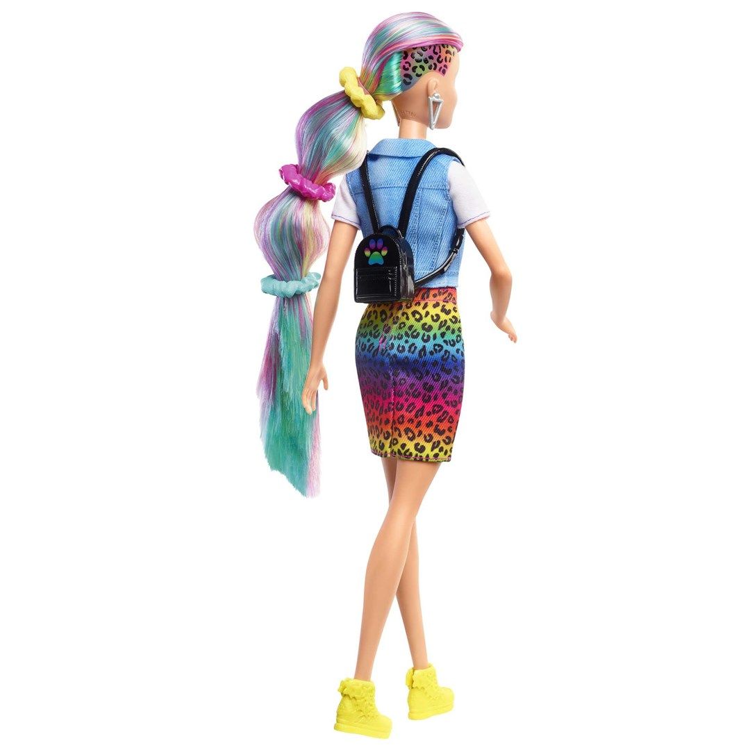 Leopard Rainbow Hair Doll BARBIE GRN81_4