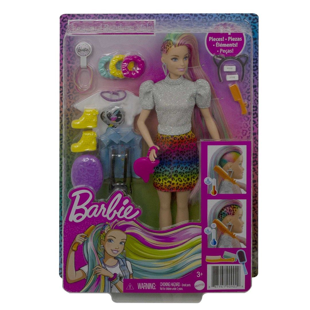 Leopard Rainbow Hair Doll BARBIE GRN81_7