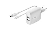 DUAL USB-A CHARGER/W/USB-C CABLE 1M 24W WHITE_1