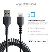 USB TO LIGHTNING CABLE - 50CM/(20IN) COILED CABLE BLACK_10