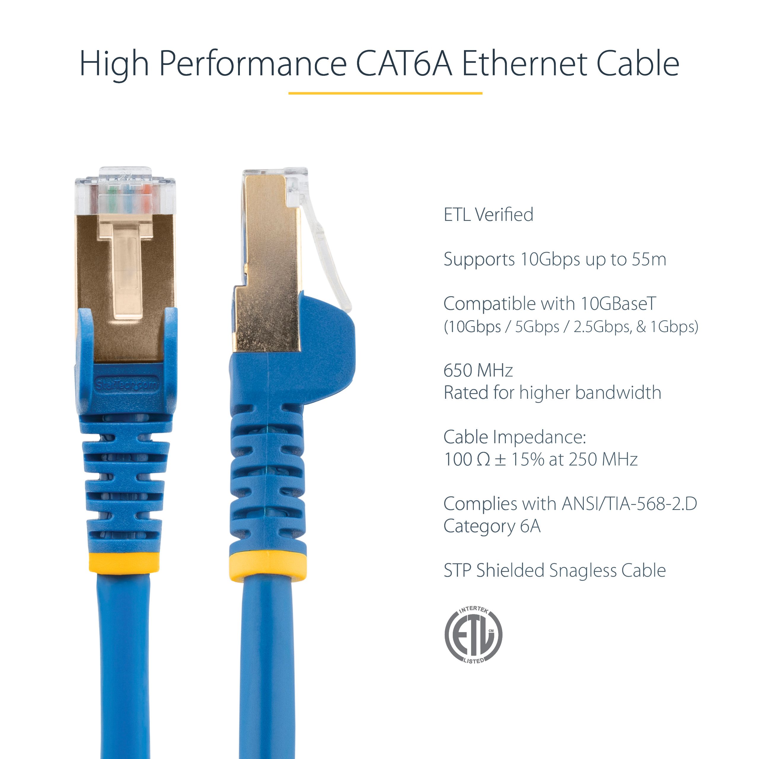 5M CAT6A ETHERNET CABLE BLUE/BLUE - SHIELDED COPPER WIRE_5