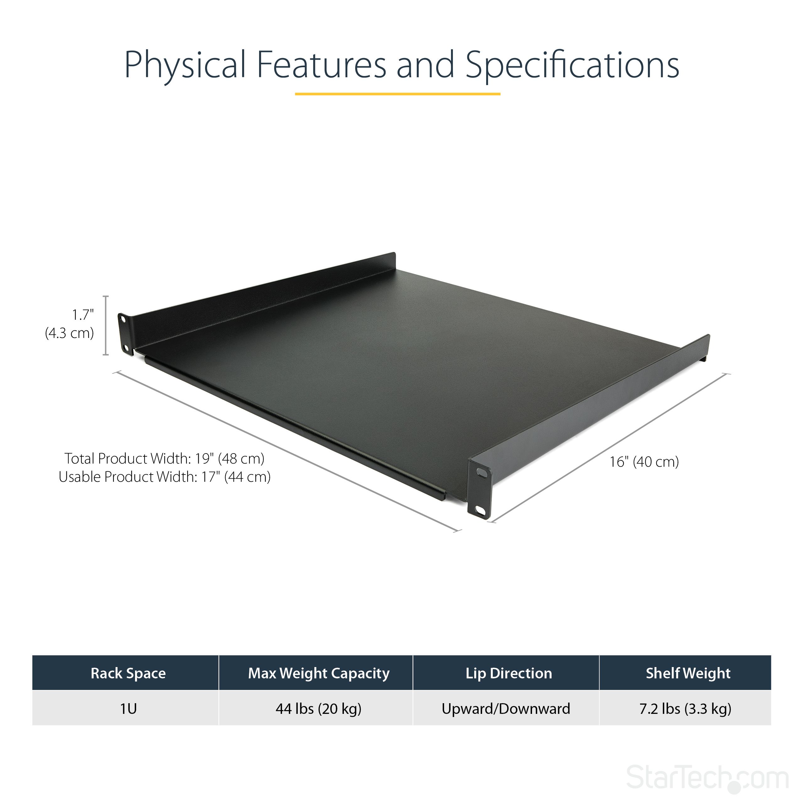 1U RACK SHELF - 16 IN. DEEP/._4