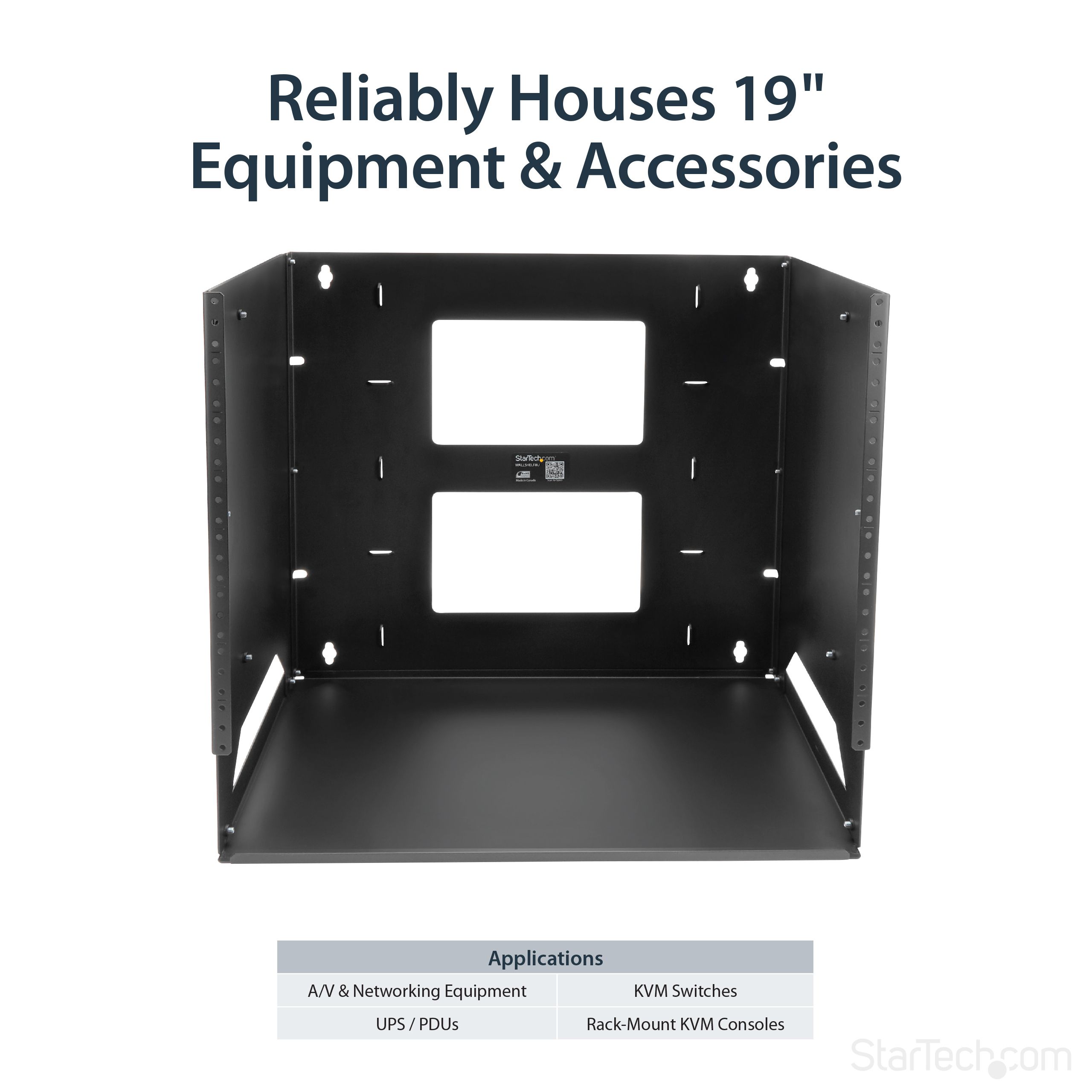 8U WALL-MOUNT RACK WITH SHELF/._11