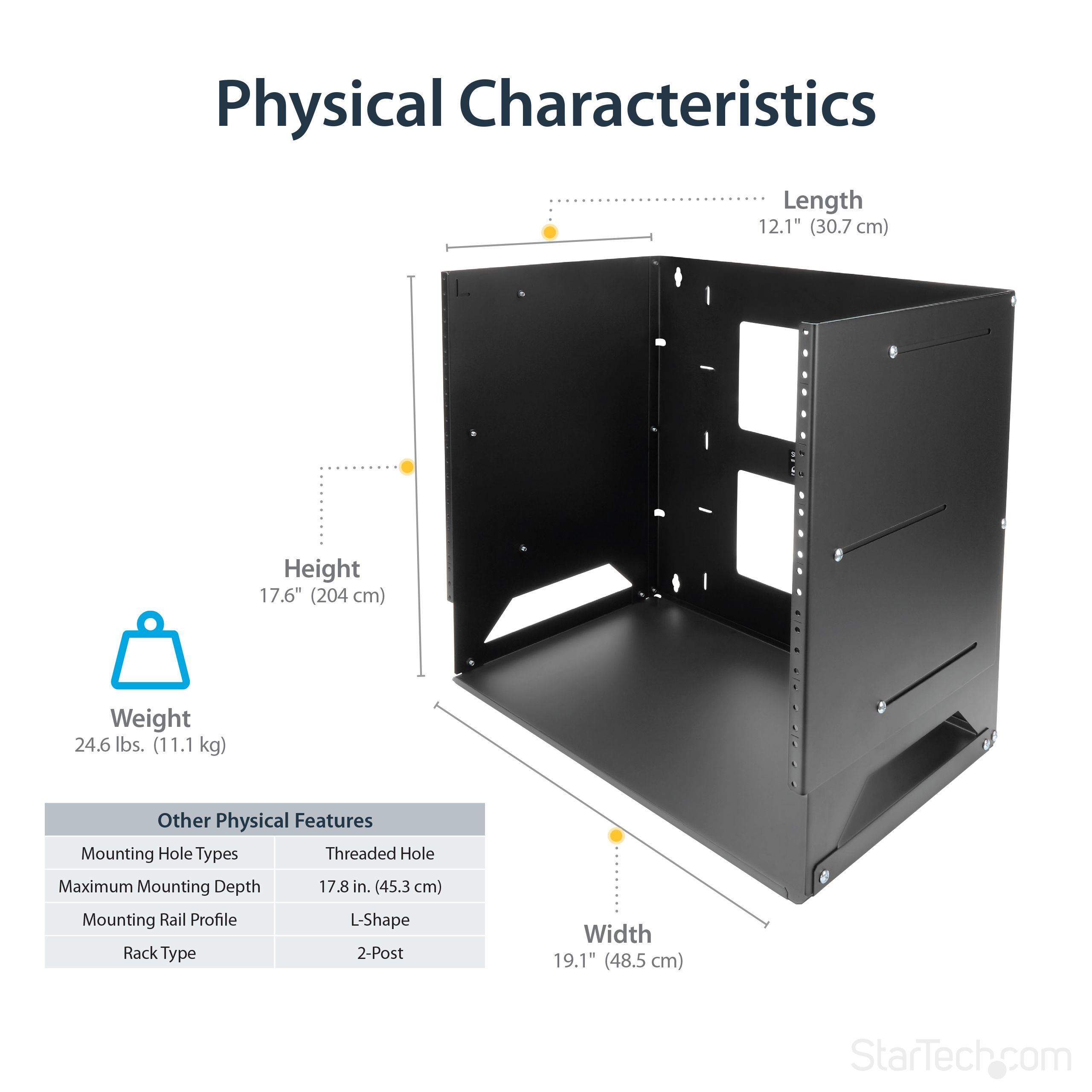 8U WALL-MOUNT RACK WITH SHELF/._12