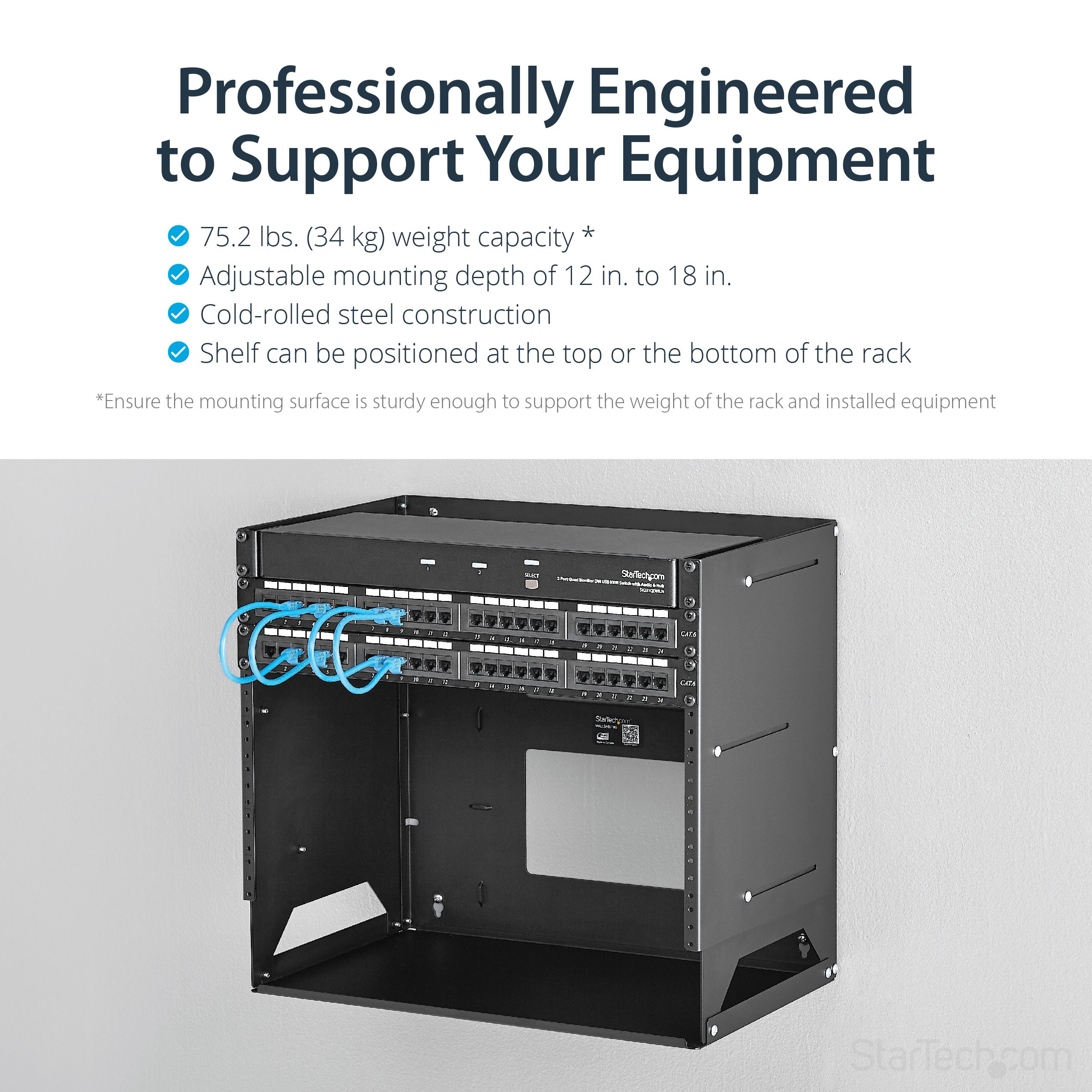 8U WALL-MOUNT RACK WITH SHELF/._10