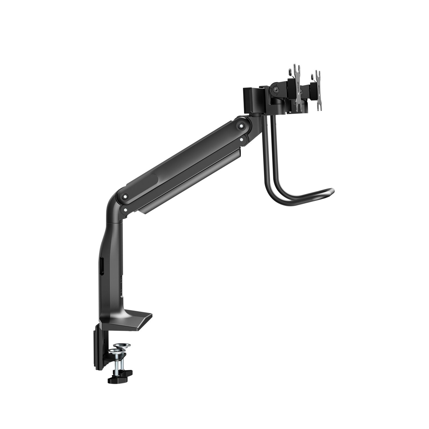 DUAL MONITOR GAS SPRING MOUNT/ERGO CROSSBAR HANDLE FULL MOTION_8