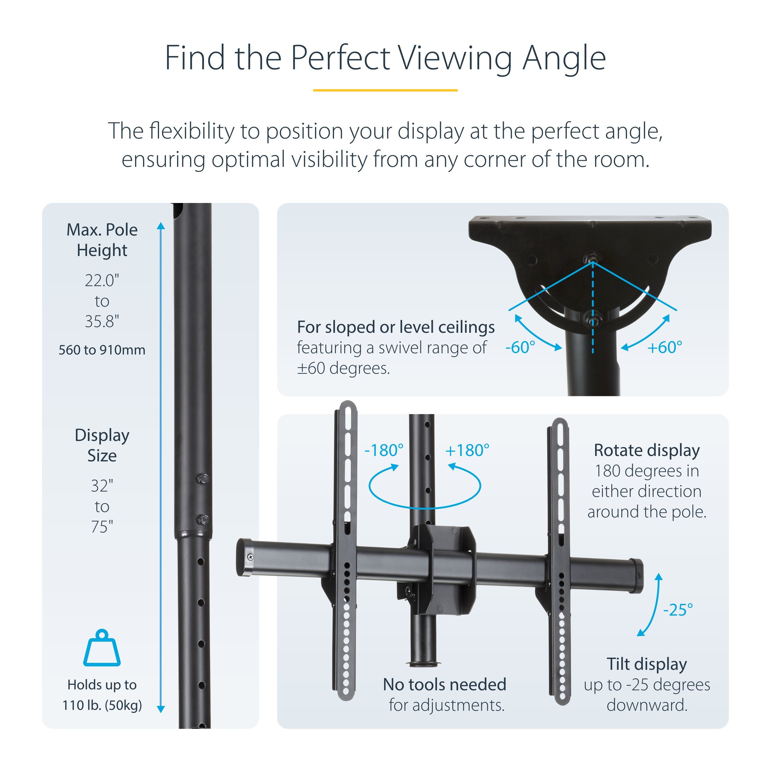 CEILING TV MOUNT - STEEL/._12