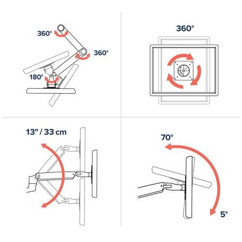 LX WALL MOUNT LCD ARM/32IN 2.3-11.3KG LIFT 33 MISD 10Y_3