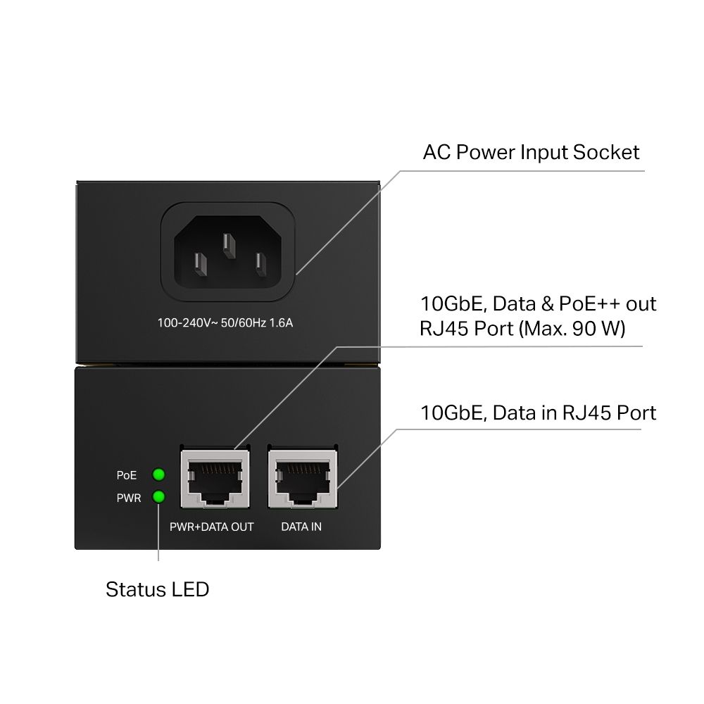 OMADA 10G POE++ INJECTOR/802.3BT/AT/AF 90 W POE POWER_3