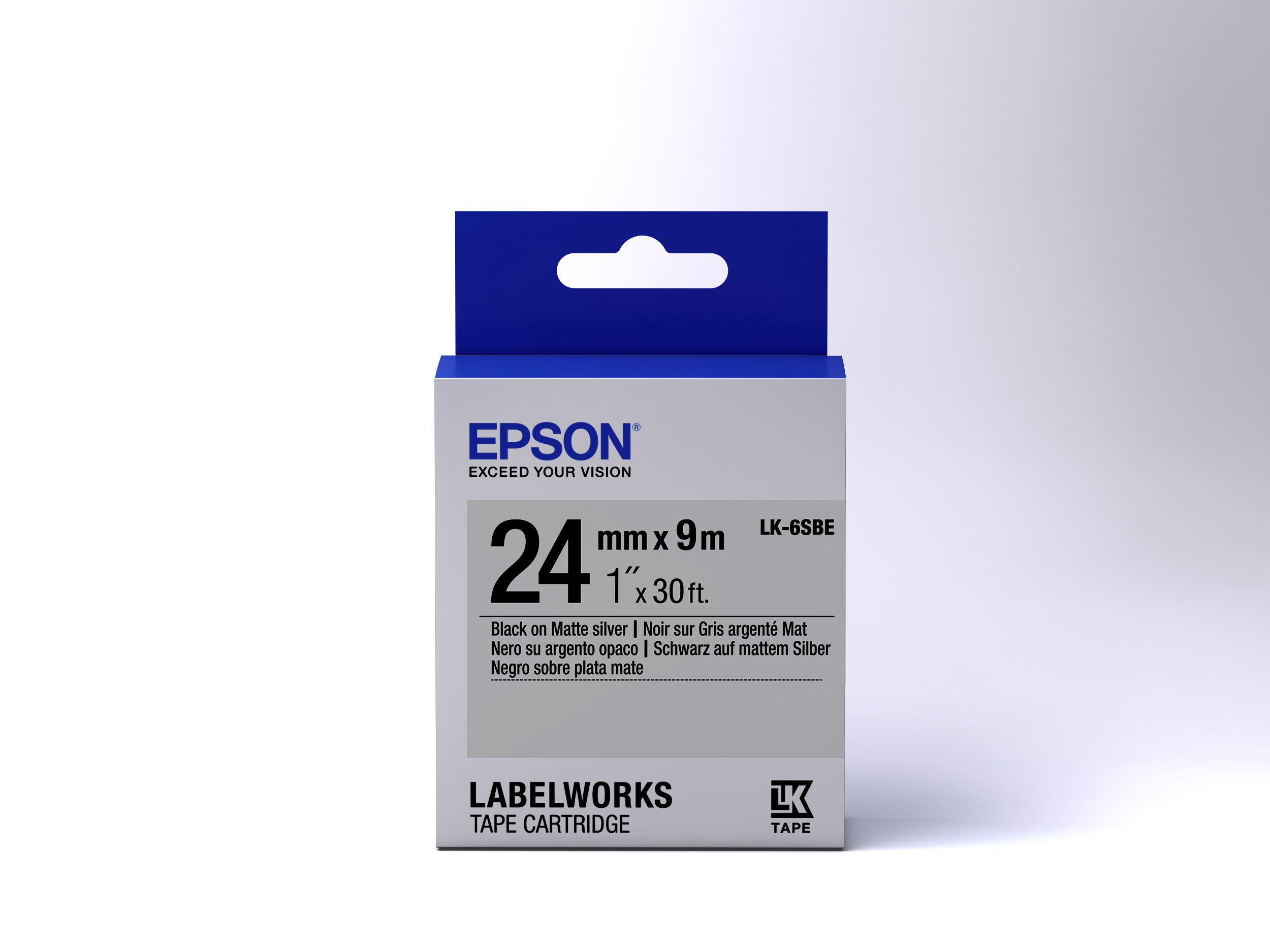 Epson Label Cartridge Matte LK-6SBE Black/Matt Silver 24mm (9m)_2