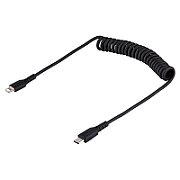 USB C TO LIGHTNING CABLE - 50CM/(20IN) COILED CABLE BLACK_2