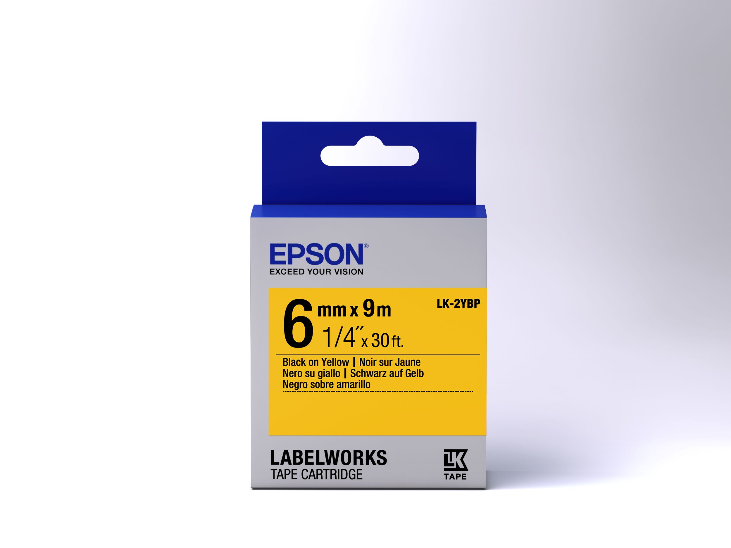 Epson Label Cartridge Pastel LK-2YBP Black/Yellow 6mm (9m)_2