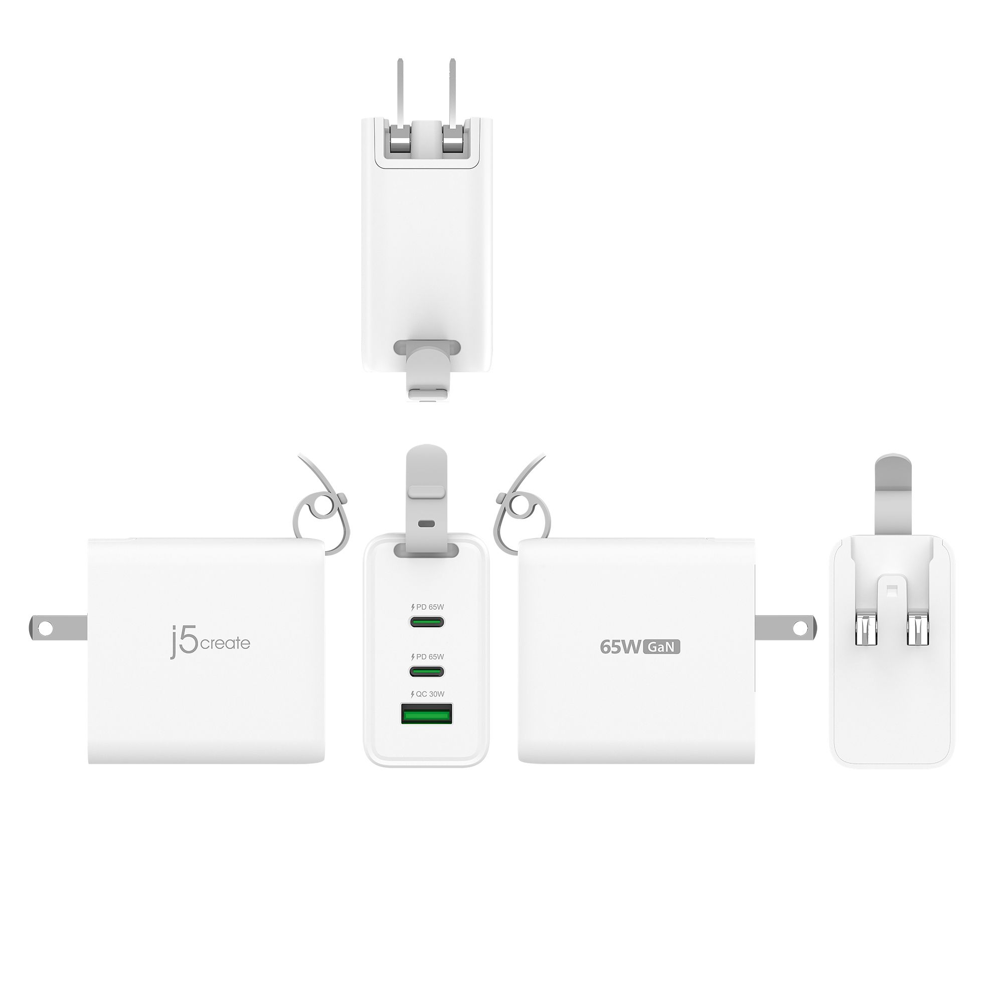 65W GAN USB-C 3-PORT TRAVELER/CHARGER CHANGEABLE AC USB-C CABL_7