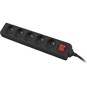 LANBERG PS1-05E-0150-BK Lanberg 1.5M Black LANTERGE CURVE 5X 230V PL WITH CIRCUIT BREAKER, FULL COPPER_1