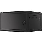 LANBERG Wall mount cabinet 19inch 6U 600x600 steel doors black flat pack_2