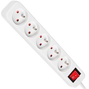 LANBERG PS1-05E-0300-W Lanberg 3M White LANTERGE CURVE 5X 230V PL WITH CIRCUIT BREAKER, FULL COPPER_2