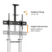 Stand TV mobil Serioux  44-610TW, dimensiuni 1292x717x2327mm, compatibiliate dimensiune ecran 60