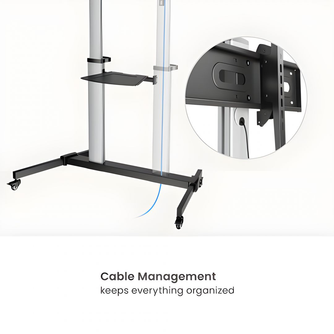 Stand TV mobil Serioux  44-610TW, dimensiuni 1292x717x2327mm, compatibiliate dimensiune ecran 60