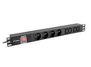 LANBERG PDU-04E04I-0200-BK Lanberg PDU 1U 16A, 8 sockets ( 4xE-4xIEC ), 2m, Black_1