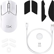 Mouse HyperX Pulsefire Haste Core 2 Wireless, rezolutie maxima 12000 DPI, conectivitate 2.4GHz Wireless / Bluetooth 5.2, polling rate pana la 1000 Hz, durata de viata baterie pana la 100 de ore in modul 2.4GHz highspeed, si pana la 200 de ore in modul Bluetooth 5.2, alb_5