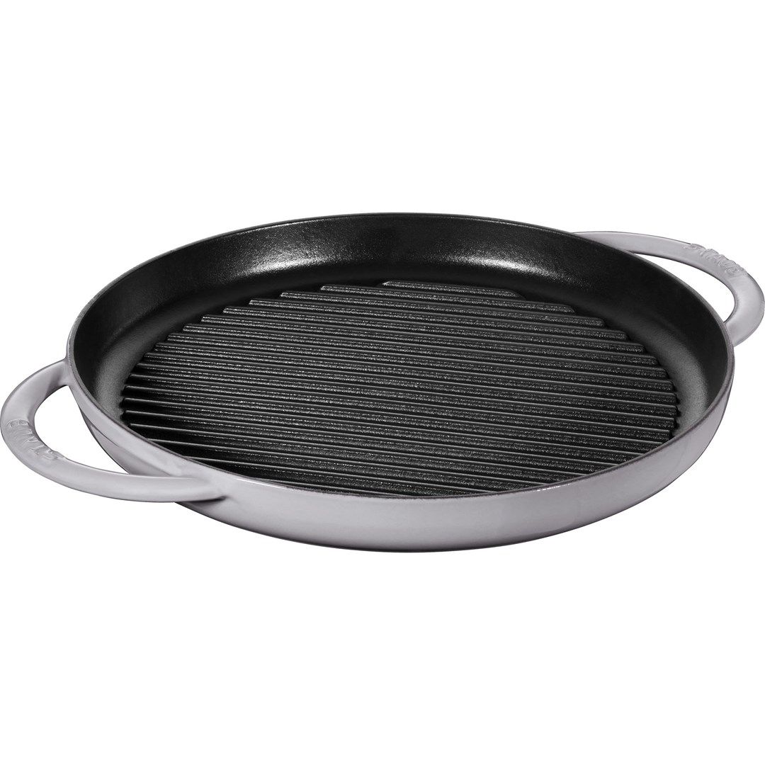 Staub Round Cast Iron Grill Pan with Two Handles - 30 cm  Graphite_2