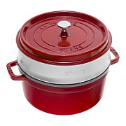 Round cast iron pot with Staub insert - Red  5.25 ltr_1