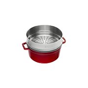 Round cast iron pot with Staub insert - Red  5.25 ltr_2