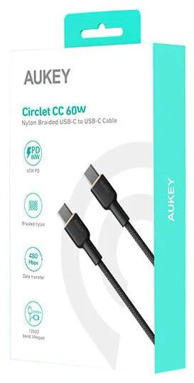 AUKEY CB-NCC2 USB-C Type-C Power Delivery PD 60W 3A 1.8m Nylon Black_9