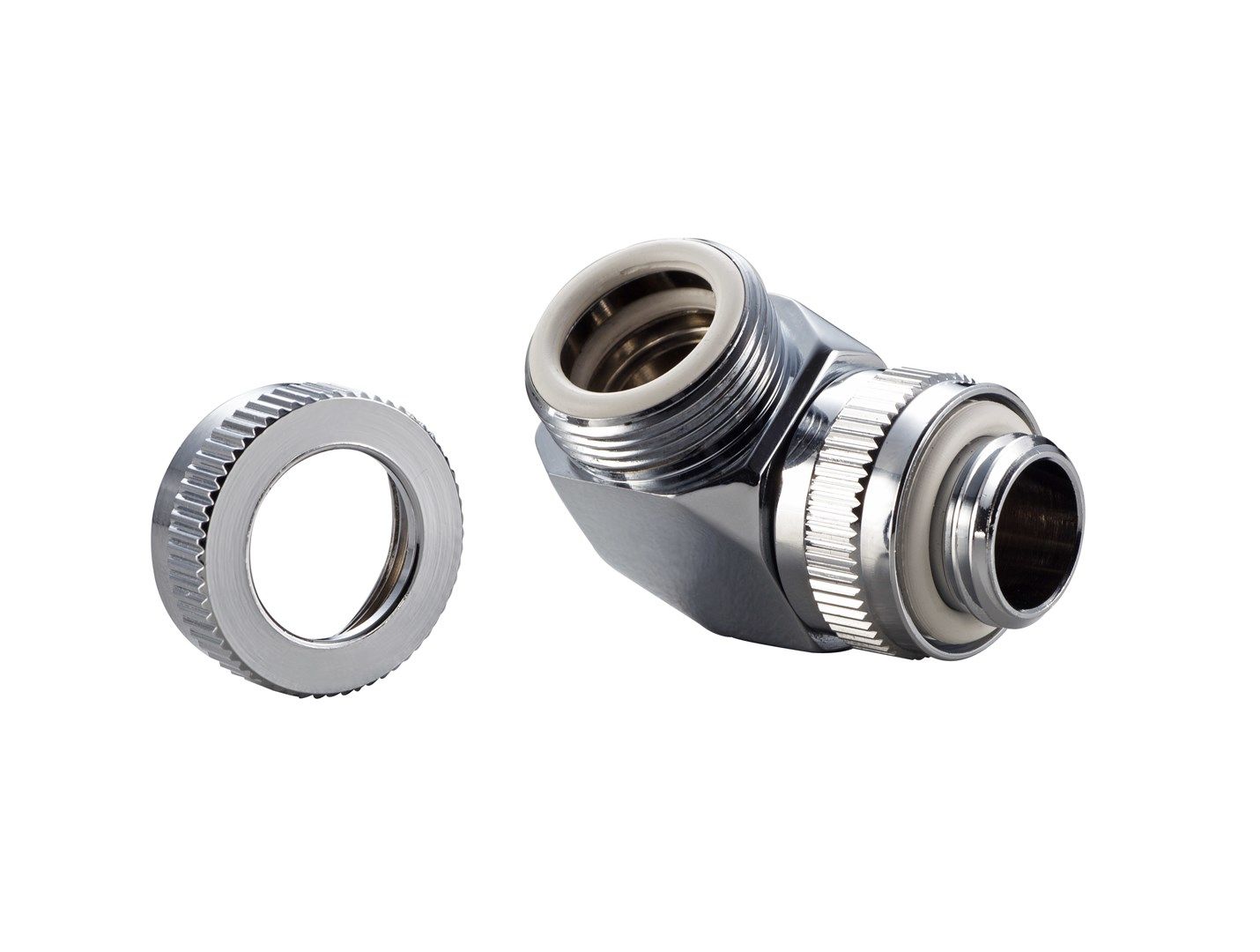 PHANTEKS Rotary Hard Tube Fitting 12mm 90 Degree G1/4 - chrome  rotatable_4